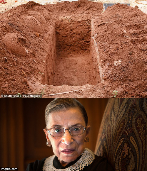 image tagged in ruth bader ginsberg,grave | made w/ Imgflip meme maker
