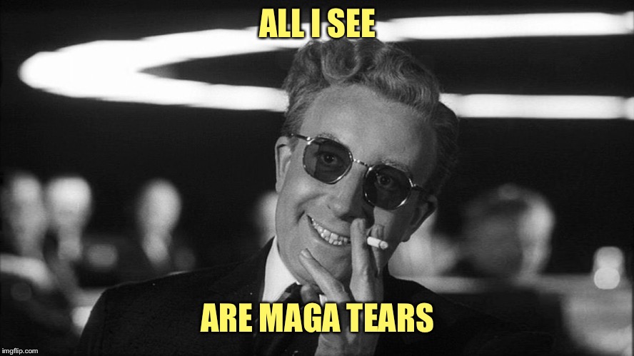 Doctor Strangelove says... | ALL I SEE ARE MAGA TEARS | image tagged in doctor strangelove says | made w/ Imgflip meme maker