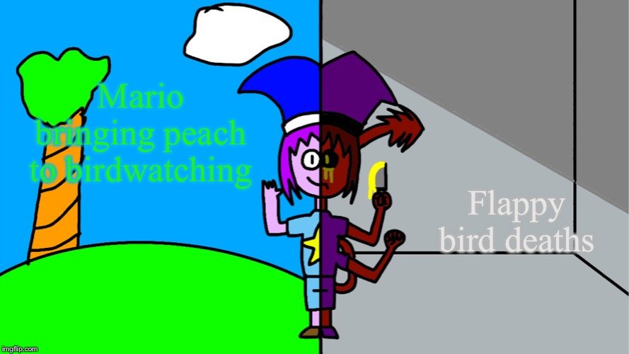 Mario bringing peach to birdwatching Flappy bird deaths | image tagged in yandere mark | made w/ Imgflip meme maker