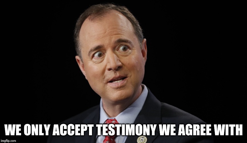 Adam schiff | WE ONLY ACCEPT TESTIMONY WE AGREE WITH | image tagged in adam schiff | made w/ Imgflip meme maker