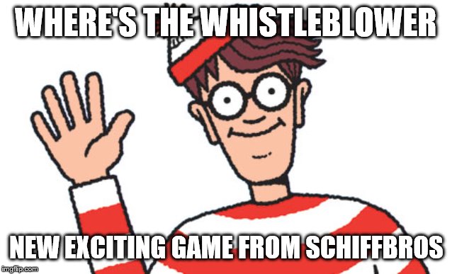 Waldo | WHERE'S THE WHISTLEBLOWER; NEW EXCITING GAME FROM SCHIFFBROS | image tagged in waldo | made w/ Imgflip meme maker