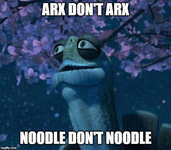 Oogway | ARX DON'T ARX; NOODLE DON'T NOODLE | image tagged in oogway | made w/ Imgflip meme maker