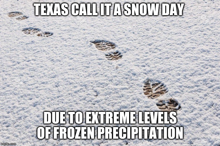 snow day bro | TEXAS CALL IT A SNOW DAY; DUE TO EXTREME LEVELS OF FROZEN PRECIPITATION | image tagged in hugs | made w/ Imgflip meme maker