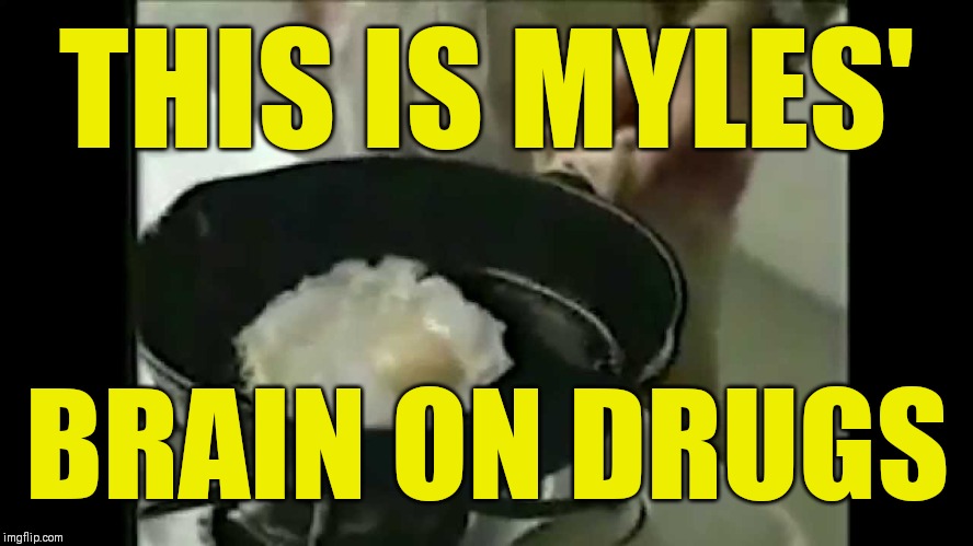 Brain on Drugs | THIS IS MYLES' BRAIN ON DRUGS | image tagged in brain on drugs | made w/ Imgflip meme maker
