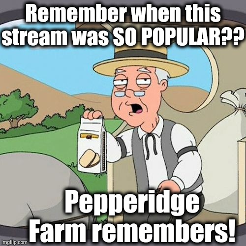 I'm surprised my last "Begging For Upvotes" meme garnered 30 upvotes! | Remember when this stream was SO POPULAR?? Pepperidge Farm remembers! | image tagged in memes,pepperidge farm remembers | made w/ Imgflip meme maker