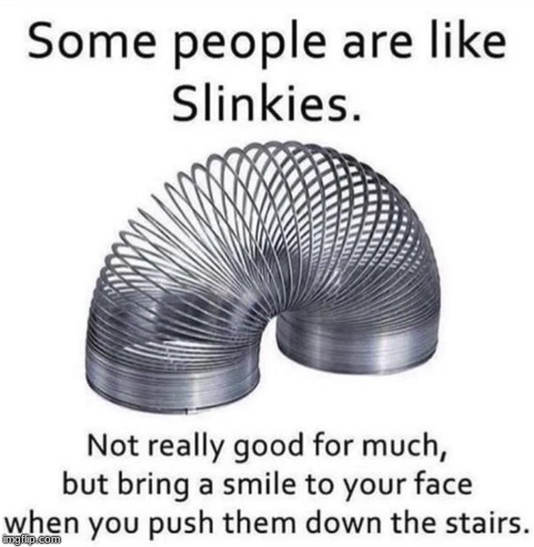 Some people... | image tagged in stairs,slinky | made w/ Imgflip meme maker