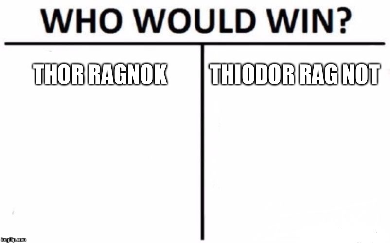Who Would Win? | THOR RAGNOK; THIODOR RAG NOT | image tagged in memes,who would win | made w/ Imgflip meme maker