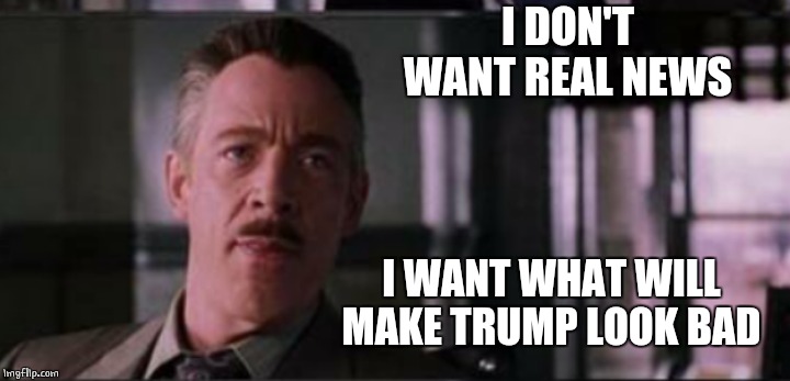 I DON'T WANT REAL NEWS I WANT WHAT WILL MAKE TRUMP LOOK BAD | made w/ Imgflip meme maker