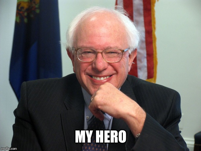 Vote Bernie Sanders | MY HERO | image tagged in vote bernie sanders | made w/ Imgflip meme maker