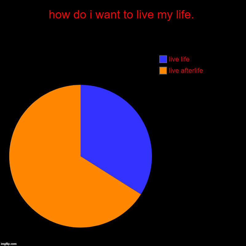 how do i want to live my life. | live afterlife, live life | image tagged in charts,pie charts | made w/ Imgflip chart maker