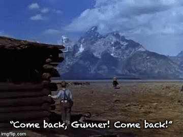“Come back, Gunner! Come back!” | image tagged in gifs | made w/ Imgflip video-to-gif maker