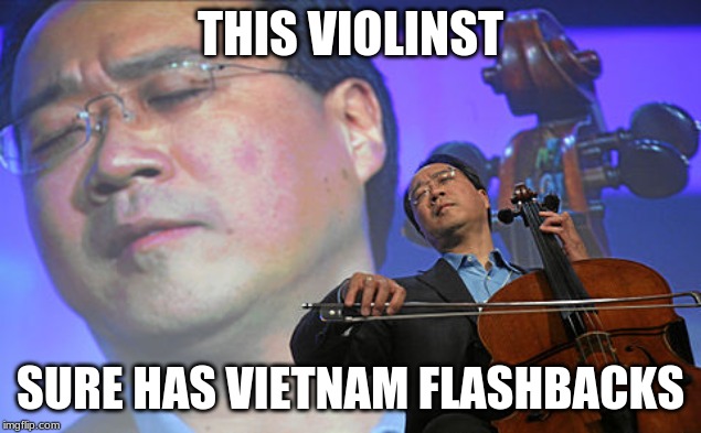 Chinese violin | THIS VIOLINST; SURE HAS VIETNAM FLASHBACKS | image tagged in chinese violin,memes,vietnam,america | made w/ Imgflip meme maker