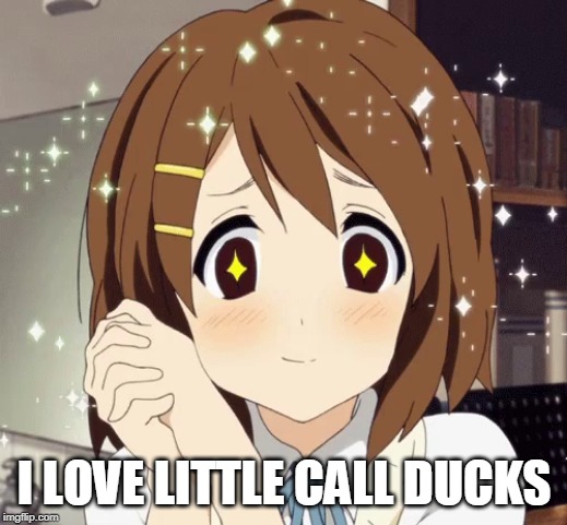 aww anime girl | I LOVE LITTLE CALL DUCKS | image tagged in aww anime girl | made w/ Imgflip meme maker