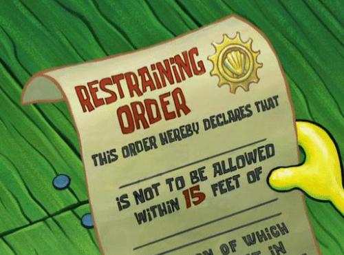 High Quality Spongebob restraining order Blank Meme Template