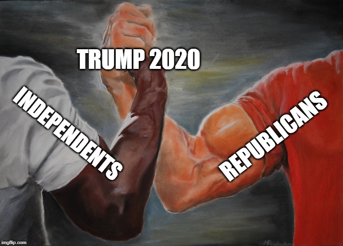 Thank You Democrats For Your Shampeachment! | TRUMP 2020; REPUBLICANS; INDEPENDENTS | image tagged in epic handshake,kag 2020,maga 2020,trump 2020,shampeachment | made w/ Imgflip meme maker