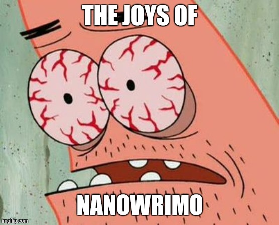 Sleepless | THE JOYS OF; NANOWRIMO | image tagged in sleepless | made w/ Imgflip meme maker