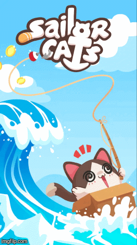 Surfing cat! | image tagged in gifs,cats | made w/ Imgflip images-to-gif maker