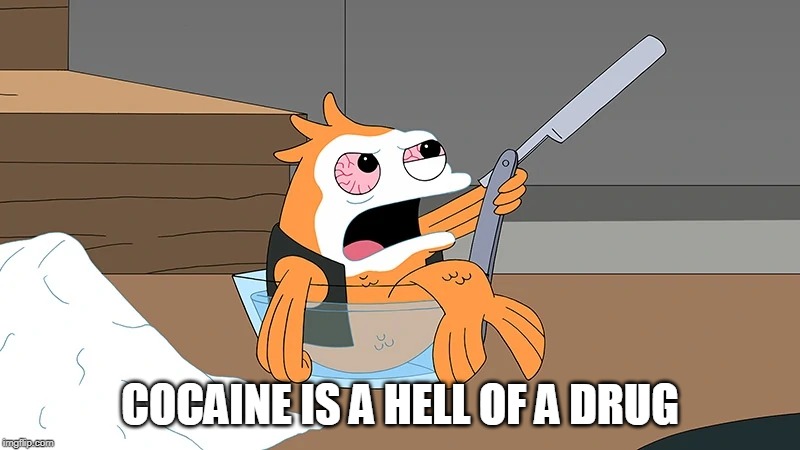 cocaine is a hell of a drug | COCAINE IS A HELL OF A DRUG | image tagged in klaus cocaine,american dad,cocaine,cocaine is a hell of a drug | made w/ Imgflip meme maker