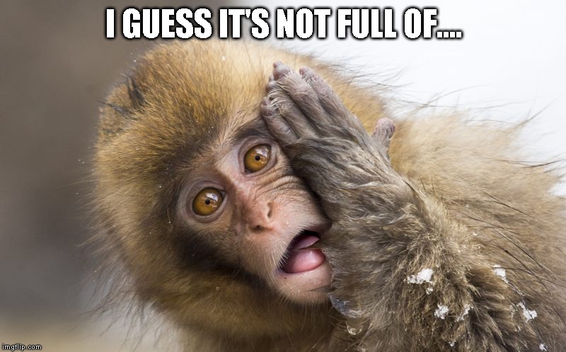 Huh? | I GUESS IT'S NOT FULL OF.... | image tagged in huh | made w/ Imgflip meme maker