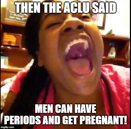 THEN THE ACLU SAID; MEN CAN HAVE PERIODS AND GET PREGNANT! | made w/ Imgflip meme maker