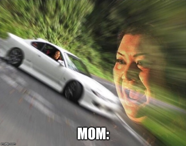 fast car woman | MOM: | image tagged in fast car woman | made w/ Imgflip meme maker