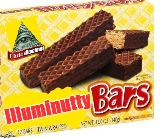 Illuminutty Bars | illuminati; Illuminutty | image tagged in nutty bars,illuminutty,illuminati,food,snacks,funny | made w/ Imgflip meme maker