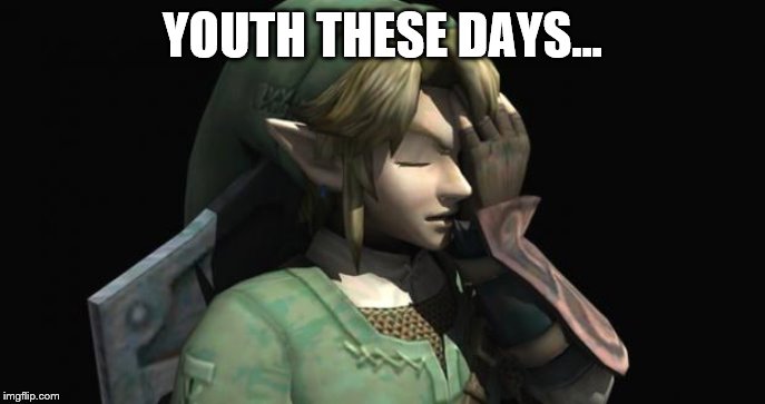 Link Facepalm | YOUTH THESE DAYS... | image tagged in link facepalm | made w/ Imgflip meme maker