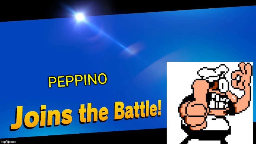 Here's a better Peppino joins the battle meme | PEPPINO | image tagged in blank joins the battle,pizza tower,smash bros,memes | made w/ Imgflip meme maker