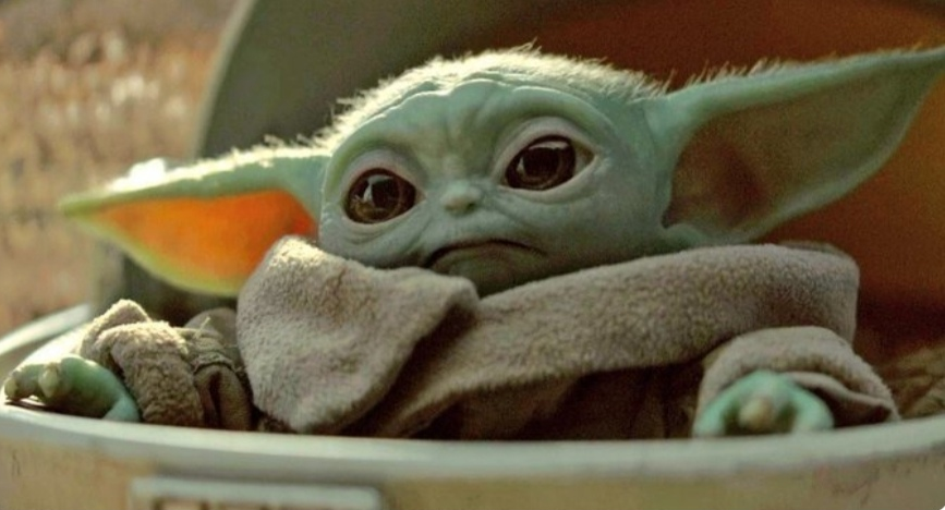 High Quality Baby yoda in a toddler chair Blank Meme Template