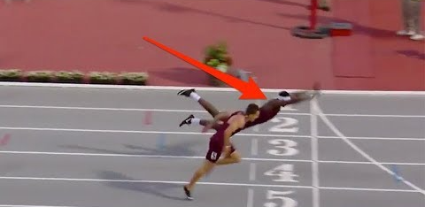 High Quality diving for the finish line Blank Meme Template