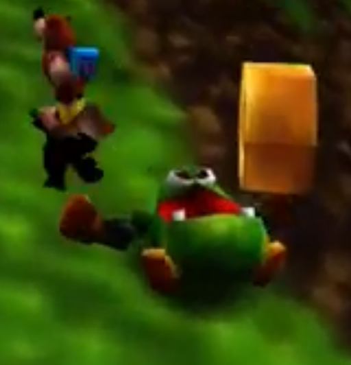 High Quality FUNNY LOOKING  ENEMY IN BANJO KAZOOIE DEFEATED! Blank Meme Template