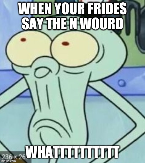 WHEN YOUR FRIDES SAY THE N WOURD; WHATTTTTTTTTT | made w/ Imgflip meme maker