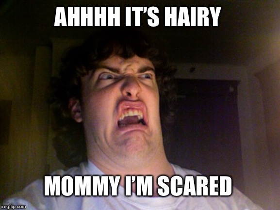 Oh No Meme | AHHHH IT’S HAIRY; MOMMY I’M SCARED | image tagged in memes,oh no | made w/ Imgflip meme maker