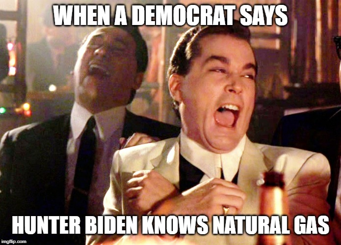 Good Fellas Hilarious | WHEN A DEMOCRAT SAYS; HUNTER BIDEN KNOWS NATURAL GAS | image tagged in memes,good fellas hilarious | made w/ Imgflip meme maker