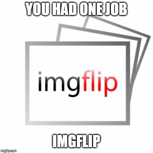 Imgflip | YOU HAD ONE JOB IMGFLIP | image tagged in imgflip | made w/ Imgflip meme maker