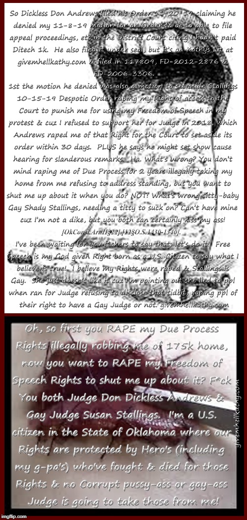 Free Speech is a civil Law! [OkConst.Art.II§22] [12§O.S.1430-1340]  #5_Step_Justice_Slide_Lets_DO_IT givemhellkathy.com | image tagged in oklahoma,court,corruption,supreme court,judge,tyranny | made w/ Imgflip meme maker