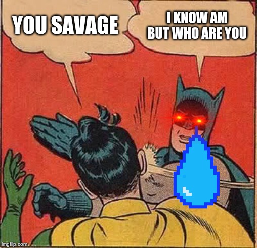 Batman Slapping Robin | YOU SAVAGE; I KNOW AM BUT WHO ARE YOU | image tagged in memes,batman slapping robin | made w/ Imgflip meme maker