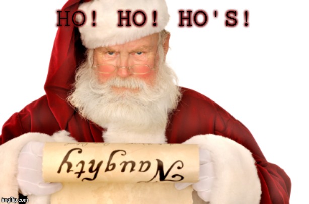 Santa Naughty List | HO! HO! HO'S! | image tagged in santa naughty list | made w/ Imgflip meme maker
