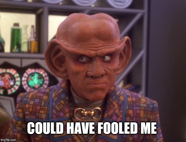 Ferengi Rule of Acquisition (careful look) | COULD HAVE FOOLED ME | image tagged in ferengi rule of acquisition careful look | made w/ Imgflip meme maker