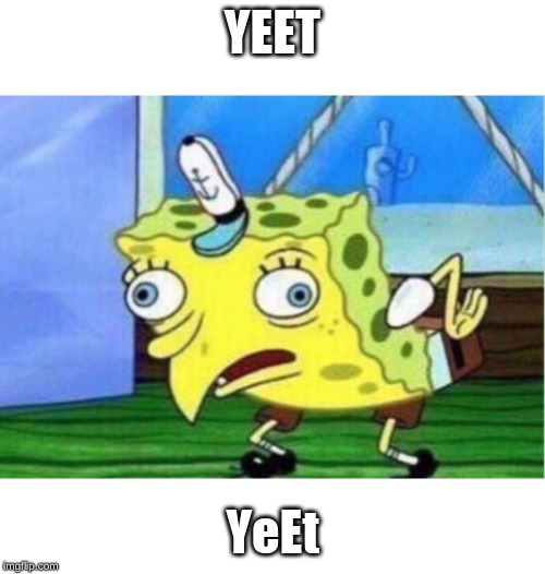 Mocking Spongebob Meme | YEET YeEt | image tagged in memes,mocking spongebob | made w/ Imgflip meme maker