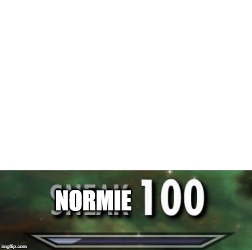 Sneak 100 | NORMIE | image tagged in sneak 100 | made w/ Imgflip meme maker