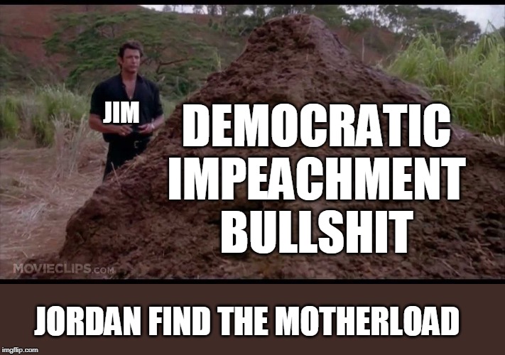 That is one big pile of shit | JIM DEMOCRATIC IMPEACHMENT BULLSHIT JORDAN FIND THE MOTHERLOAD | image tagged in that is one big pile of shit | made w/ Imgflip meme maker