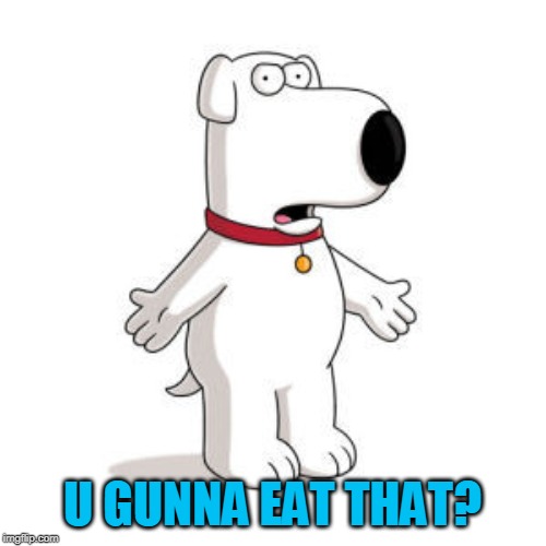 Family Guy Brian Meme | U GUNNA EAT THAT? | image tagged in memes,family guy brian | made w/ Imgflip meme maker