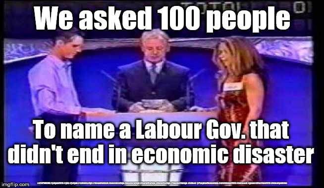 Corbyn's Labour - economic disaster | We asked 100 people; To name a Labour Gov. that didn't end in economic disaster; #JC4PMNOW #jc4pm2019 #gtto #jc4pm #cultofcorbyn #labourisdead #weaintcorbyn #wearecorbyn #CostofCorbyn #NeverCorbyn #timeforchange #Labour @PeoplesMomentum #votelabour2019 #toriesout #generalElection2019 #labourpolicies | image tagged in brexit election 2019,brexit boris corbyn farage swinson trump,jc4pmnow gtto jc4pm2019,lansman marxist momentum students,cultofco | made w/ Imgflip meme maker