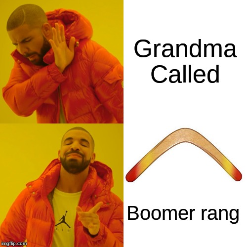 Drake Hotline Bling Meme | Grandma Called; Boomer rang | image tagged in memes,drake hotline bling | made w/ Imgflip meme maker