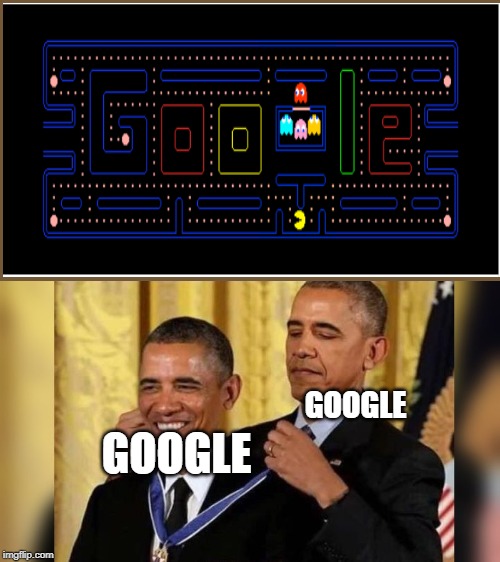 Obama giving Obama award | GOOGLE; GOOGLE | image tagged in obama giving obama award | made w/ Imgflip meme maker