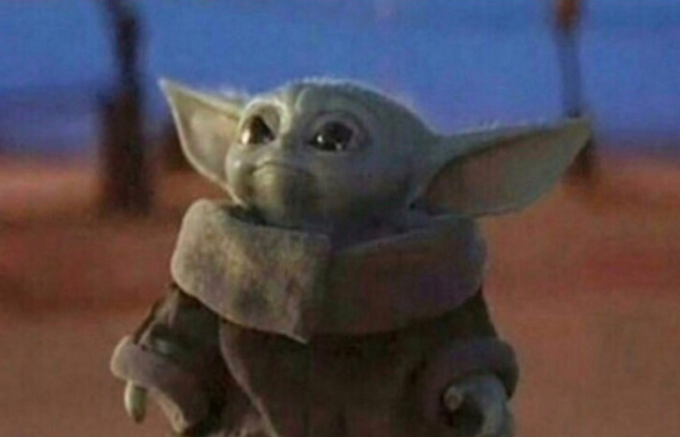High Quality Baby Yoda Looking Up Blank Meme Template