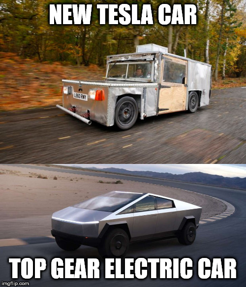 New Tesla | NEW TESLA CAR; TOP GEAR ELECTRIC CAR | image tagged in tesla | made w/ Imgflip meme maker