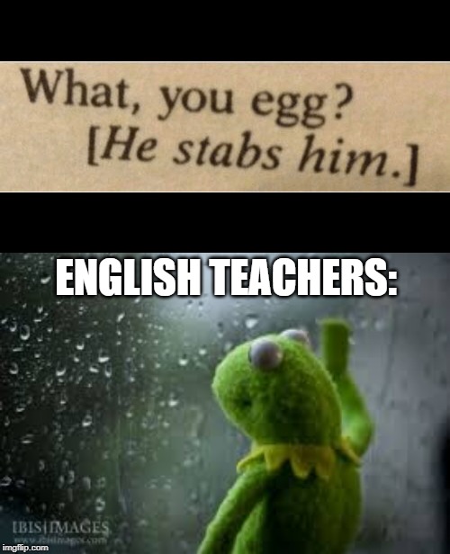ENGLISH TEACHERS: | image tagged in kermit the frog,books,english teachers | made w/ Imgflip meme maker