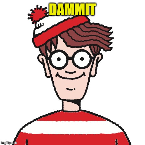 Where's Waldo | DAMMIT | image tagged in where's waldo | made w/ Imgflip meme maker